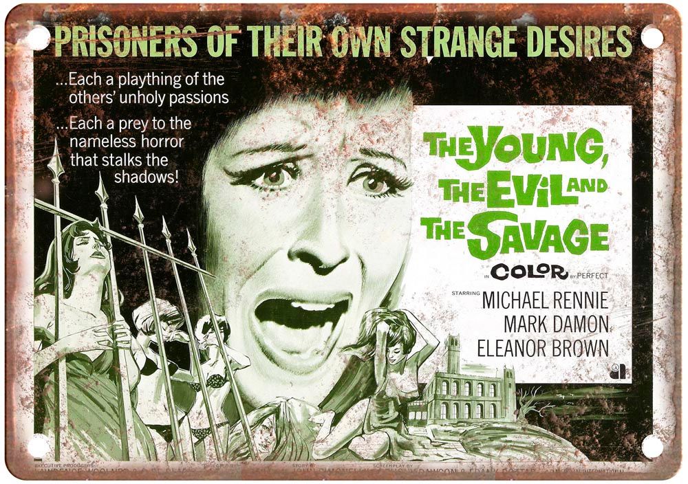 Young Evil Savage 1968 Vintage Movie Poster Old Retro Look Metal Sign