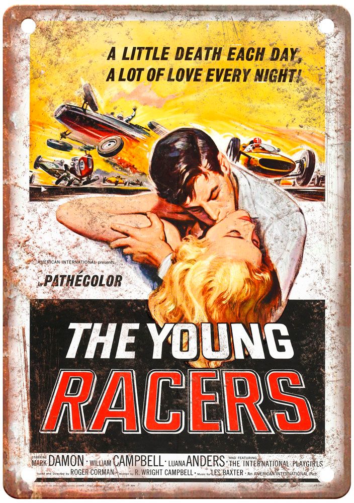 Young Racers Vintage Movie Poster Old Retro Look Metal Sign