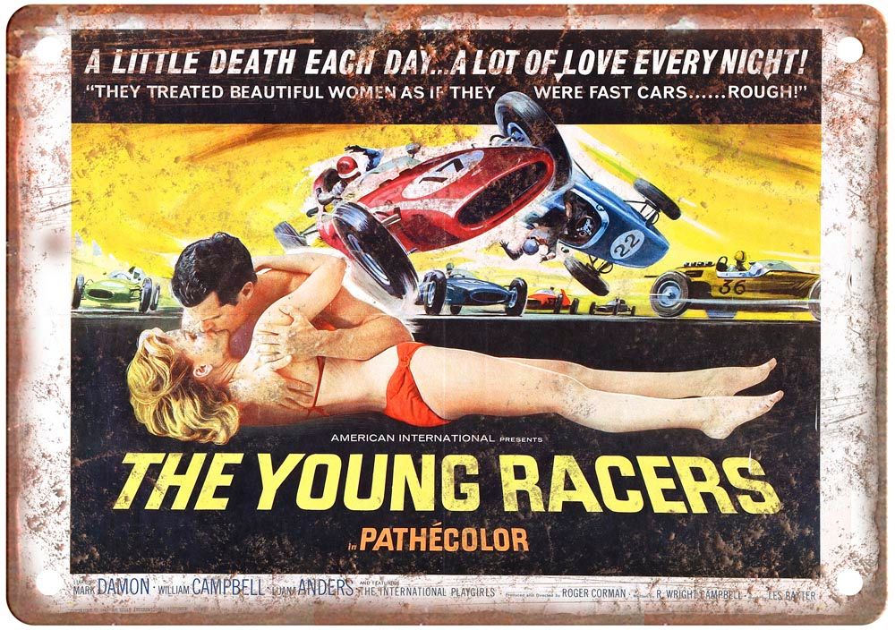 Young Racers Vintage Movie Poster Old Retro Look Metal Sign