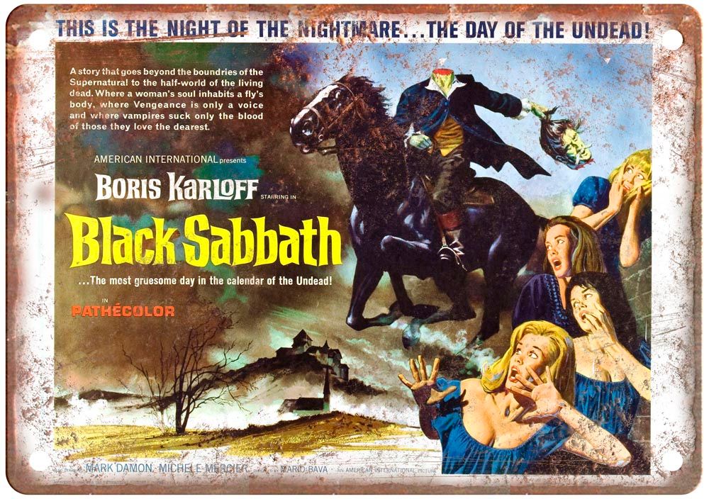 Black Sabbath Vintage Movie Poster Old Retro Look Metal Sign