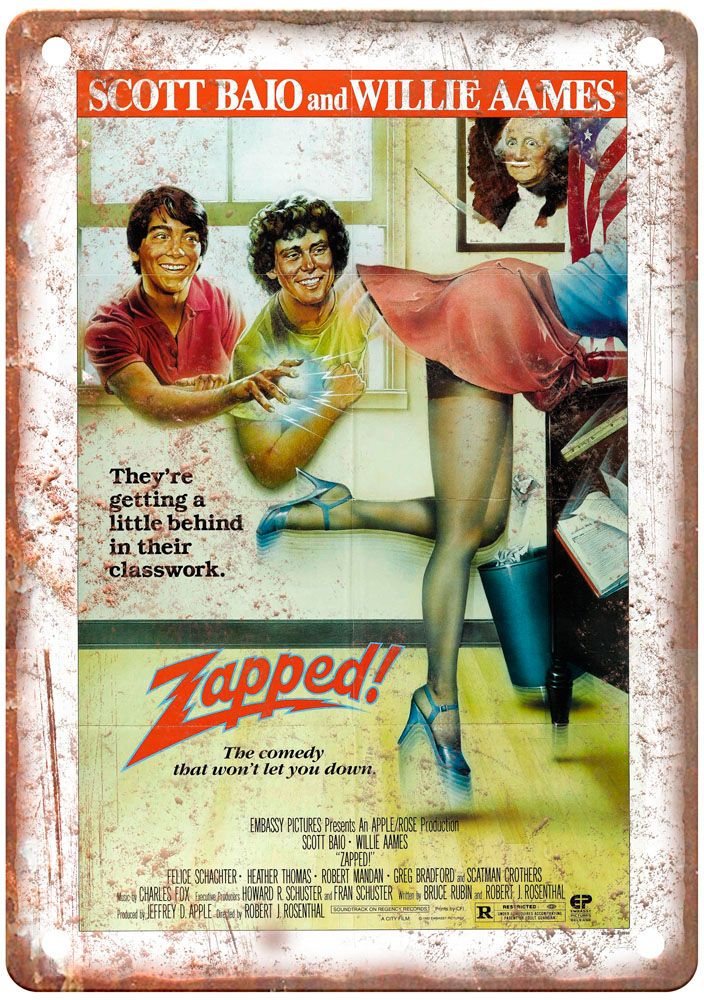 Zapped Vintage Movie Poster Old Retro Look Metal Sign