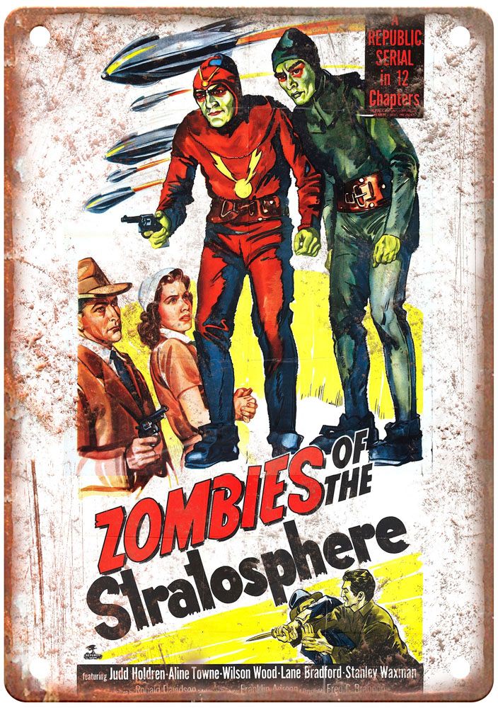 Zombies Of The Stratosphere Vintage Movie Poster Old Retro Look Metal Sign