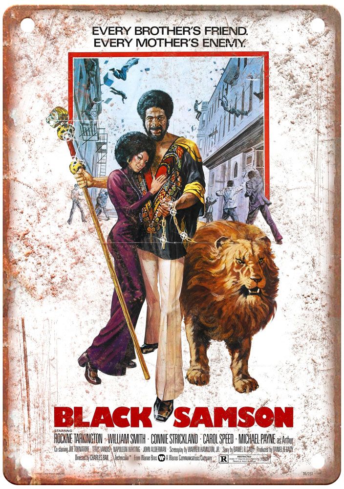 Black Samson Vintage Movie Poster Old Retro Look Metal Sign