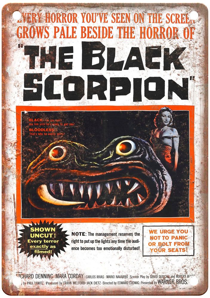 Black Scorpion Vintage Movie Poster Old Retro Look Metal Sign