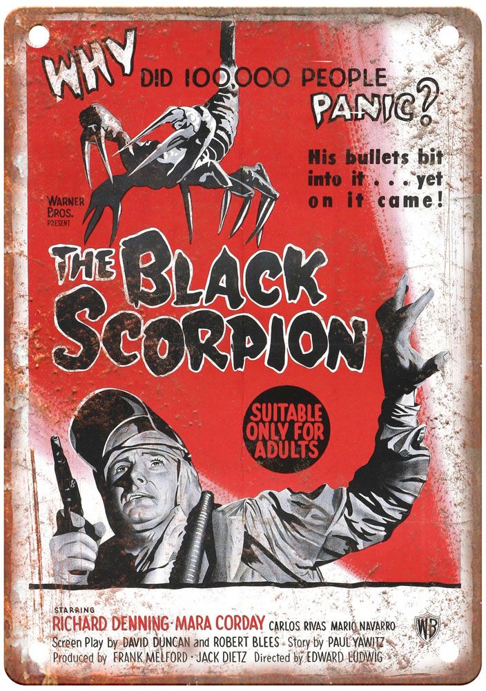 Black Scorpion Vintage Movie Poster Old Retro Look Metal Sign