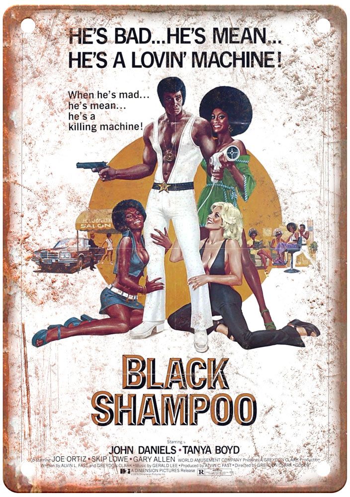 Black Shampoo Vintage Movie Poster Old Retro Look Metal Sign