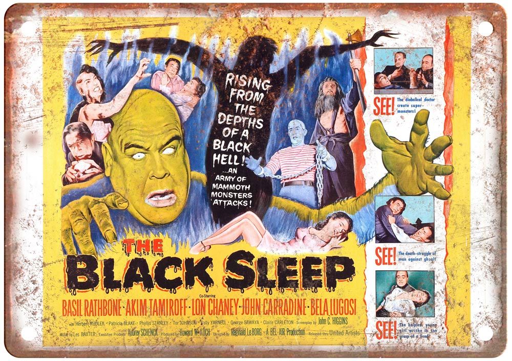 Black Sleep Vintage Movie Poster Old Retro Look Metal Sign