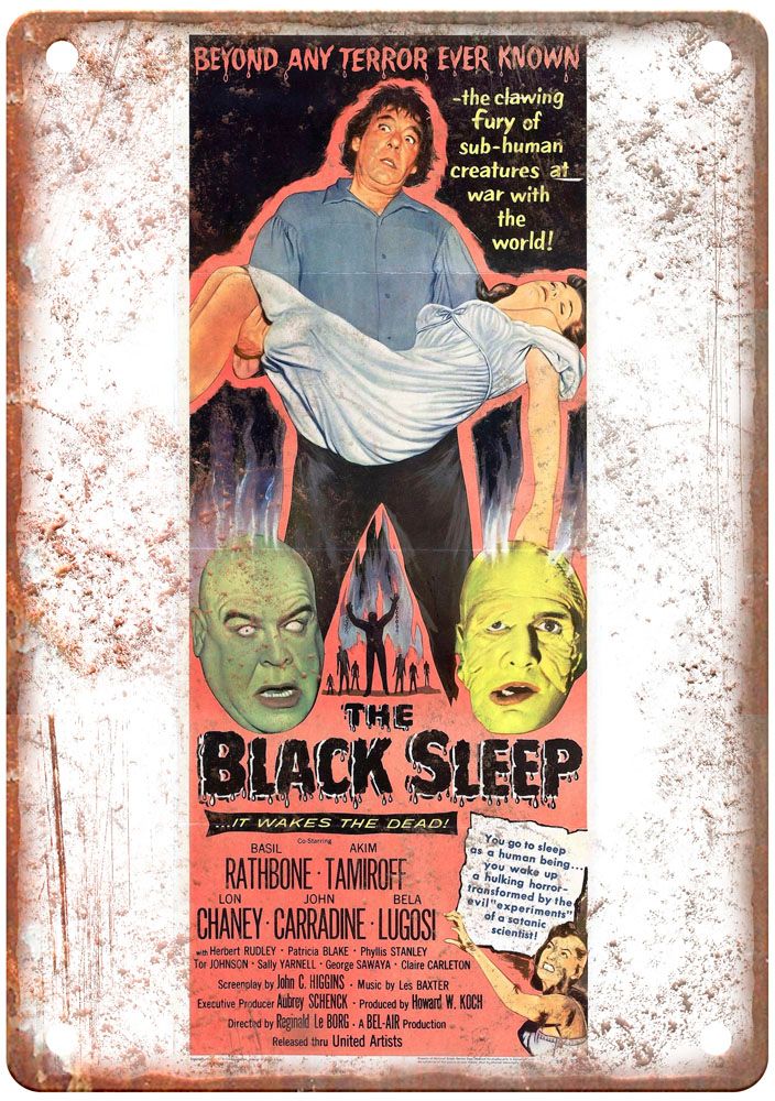 Black Sleep Vintage Movie Poster Old Retro Look Metal Sign