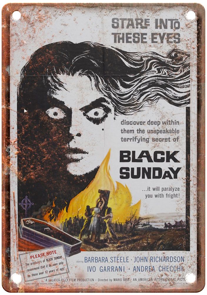 Black Sunday Vintage Movie Poster Old Retro Look Metal Sign