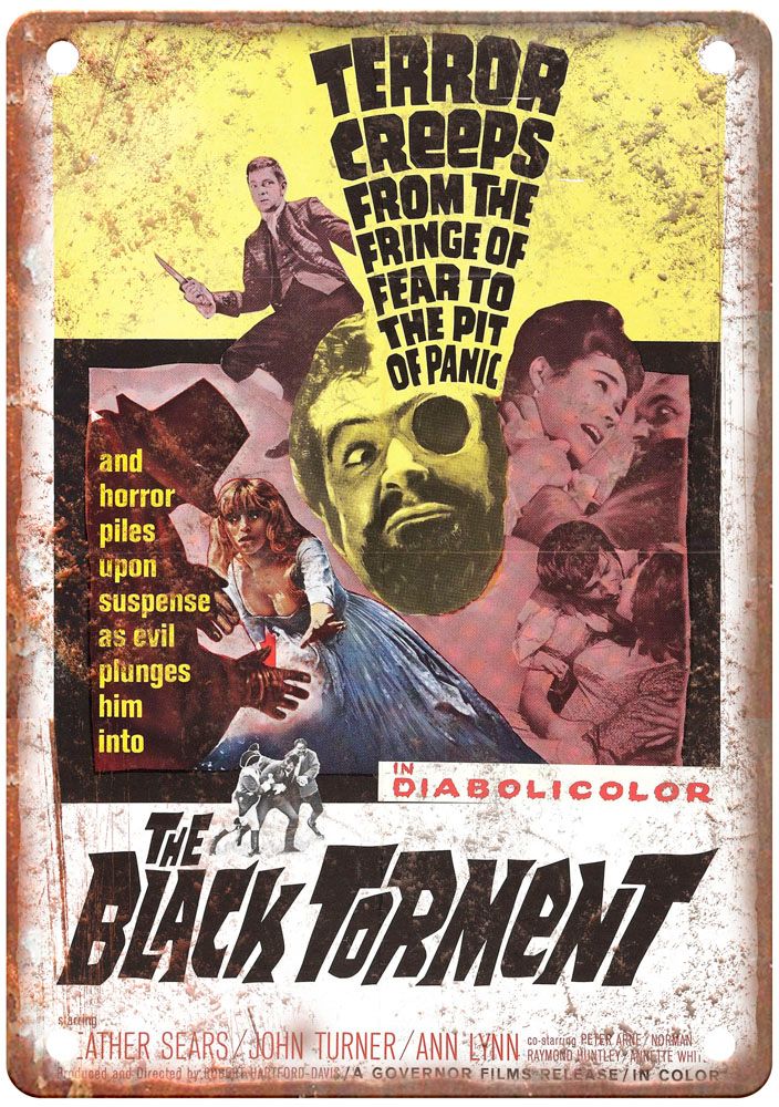 Black Torment Vintage Movie Poster Old Retro Look Metal Sign