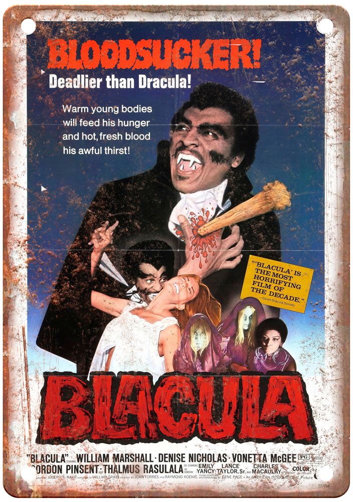 Blacula Vintage Movie Poster Old Retro Look Metal Sign