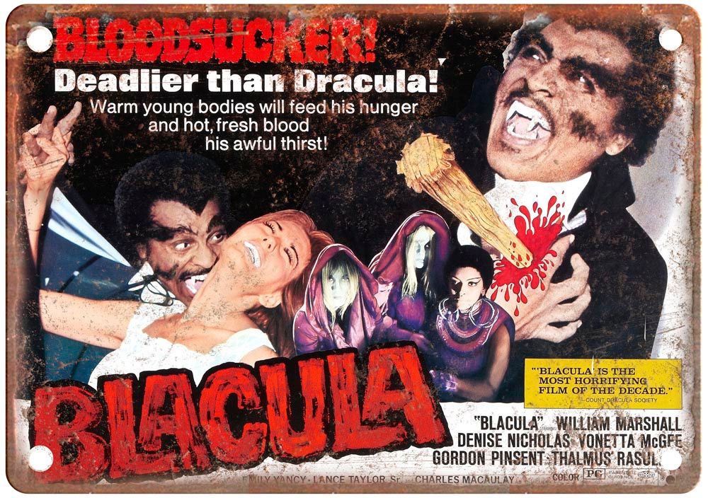 Blacula Vintage Movie Poster Old Retro Look Metal Sign