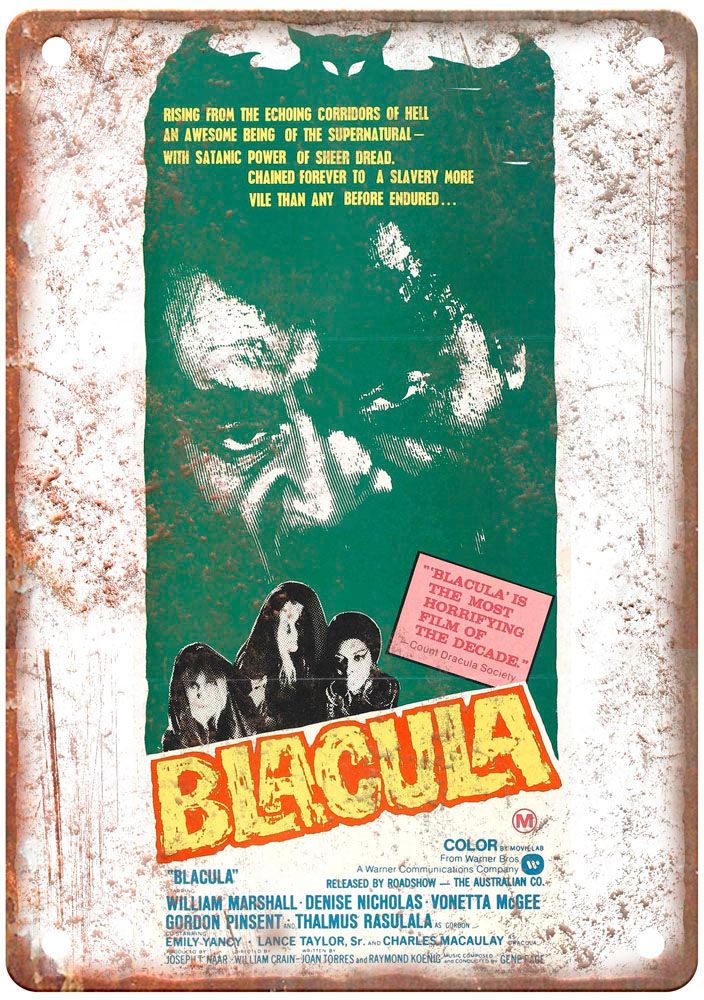 Blacula Vintage Movie Poster Old Retro Look Metal Sign