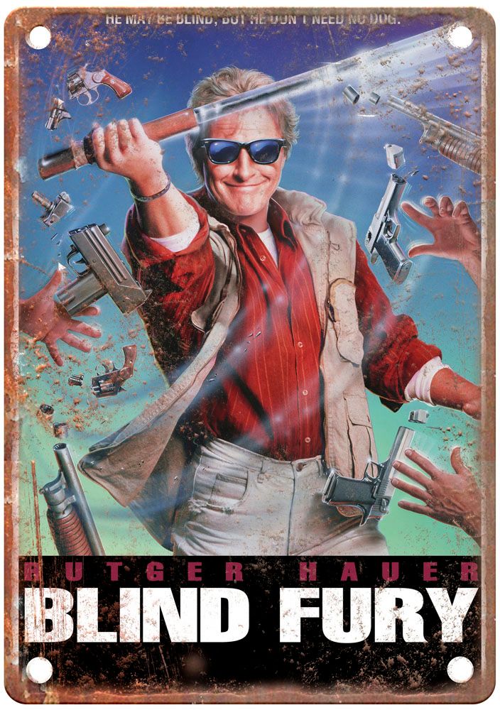 Blind Fury Vintage Movie Poster Old Retro Look Metal Sign