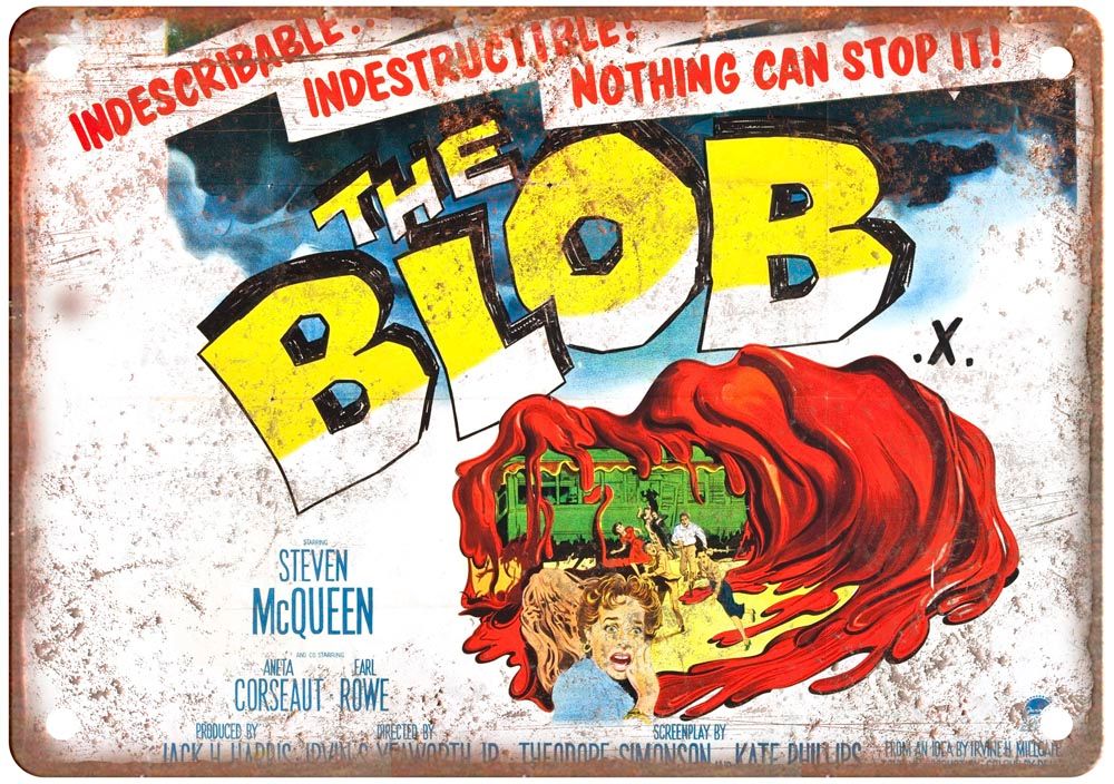 Blob 1958 Vintage Movie Poster Old Retro Look Metal Sign