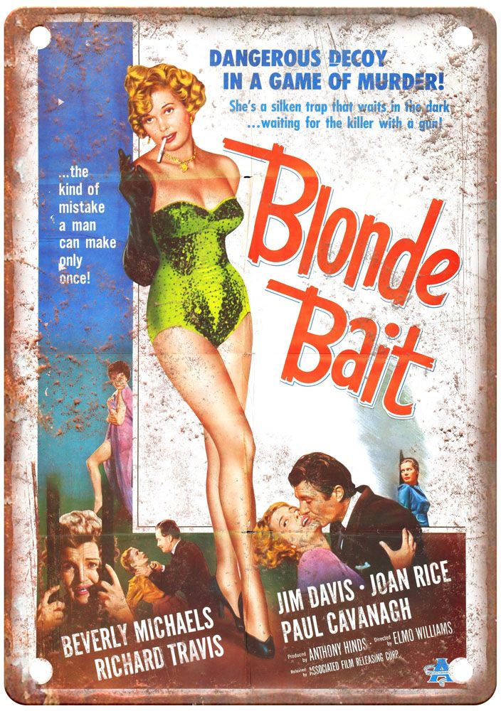 Blonde Bait Vintage Movie Poster Old Retro Look Metal Sign