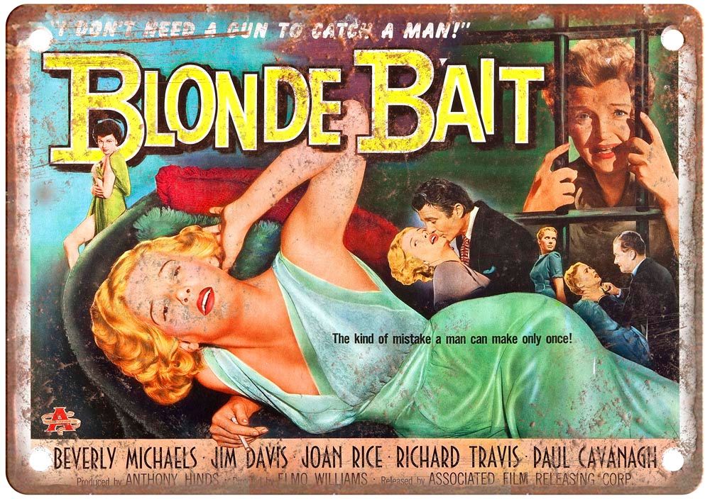 Blonde Bait Vintage Movie Poster Old Retro Look Metal Sign