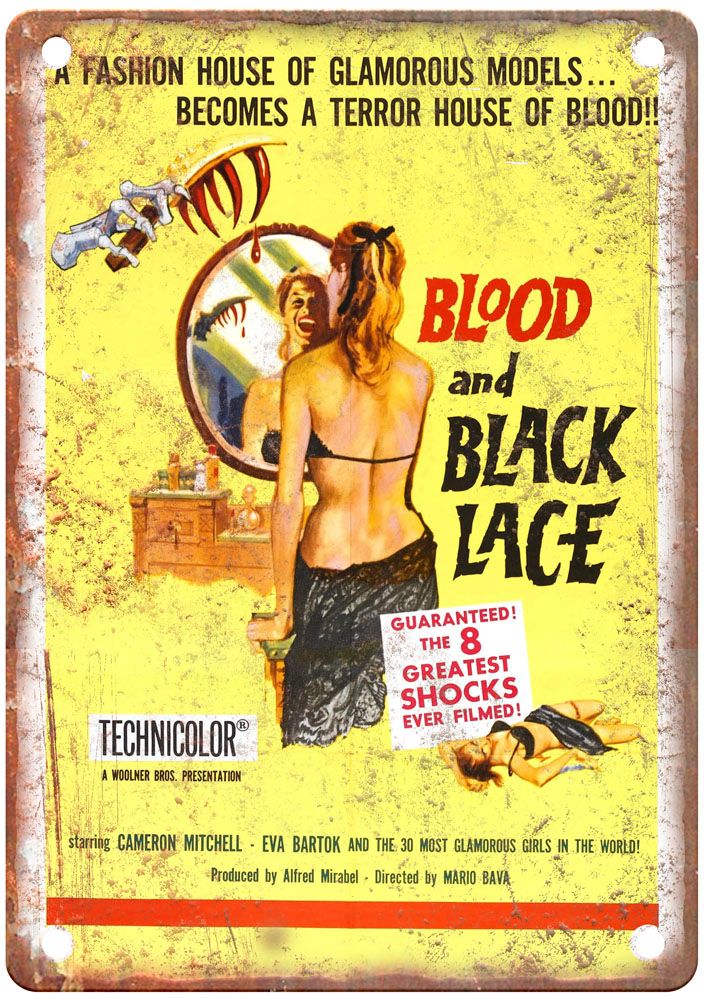 Blood And Black Lace Vintage Movie Poster Old Retro Look Metal Sign