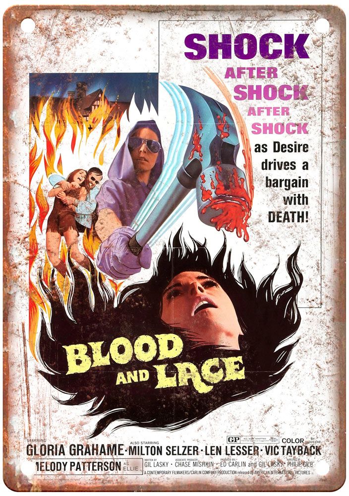 Blood And Lace Vintage Movie Poster Old Retro Look Metal Sign