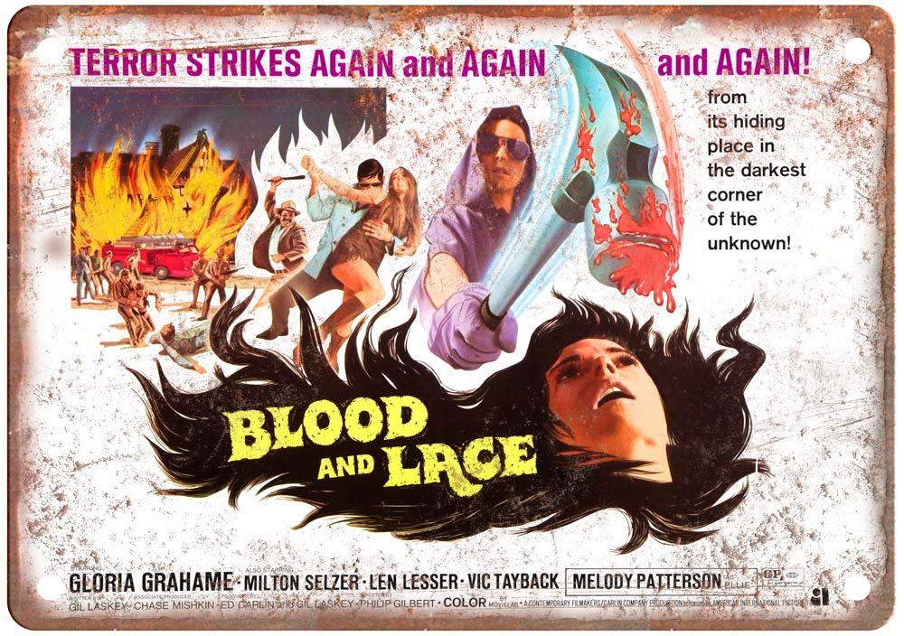 Blood And Lace Vintage Movie Poster Old Retro Look Metal Sign