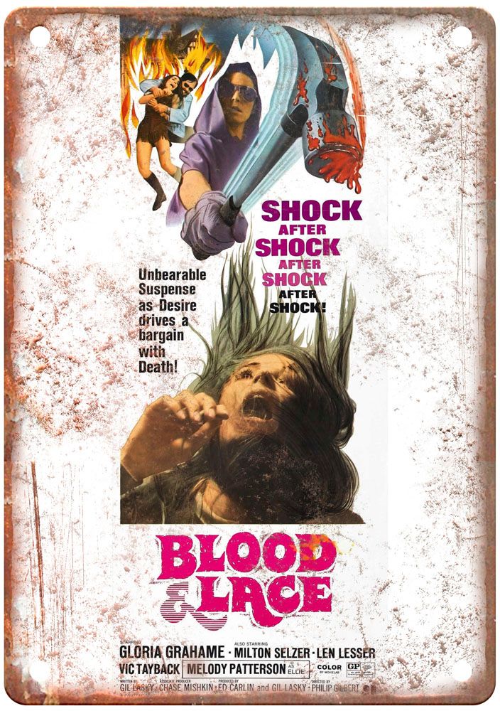 Blood And Lace Vintage Movie Poster Old Retro Look Metal Sign