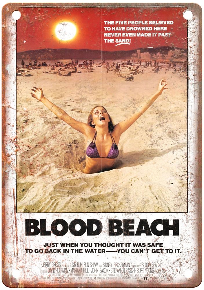 Blood Beach Vintage Movie Poster Old Retro Look Metal Sign