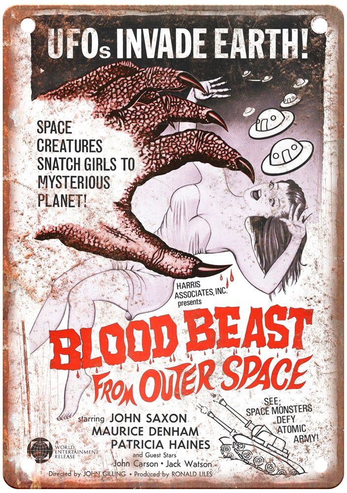 Blood Beast From Outer Space Vintage Movie Poster Old Retro Look Metal Sign