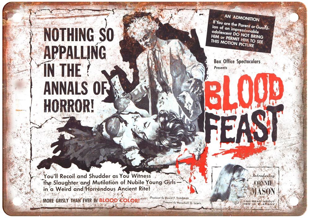 Blood Feast Vintage Movie Poster Old Retro Look Metal Sign