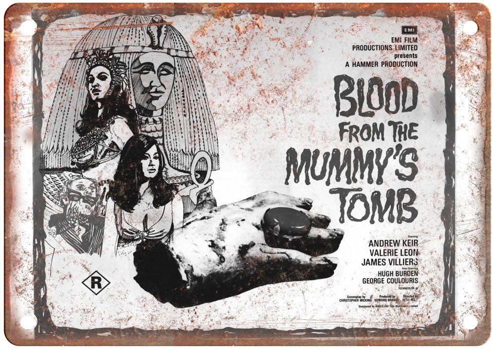 Blood From Mummys Tomb Vintage Movie Poster Old Retro Look Metal Sign