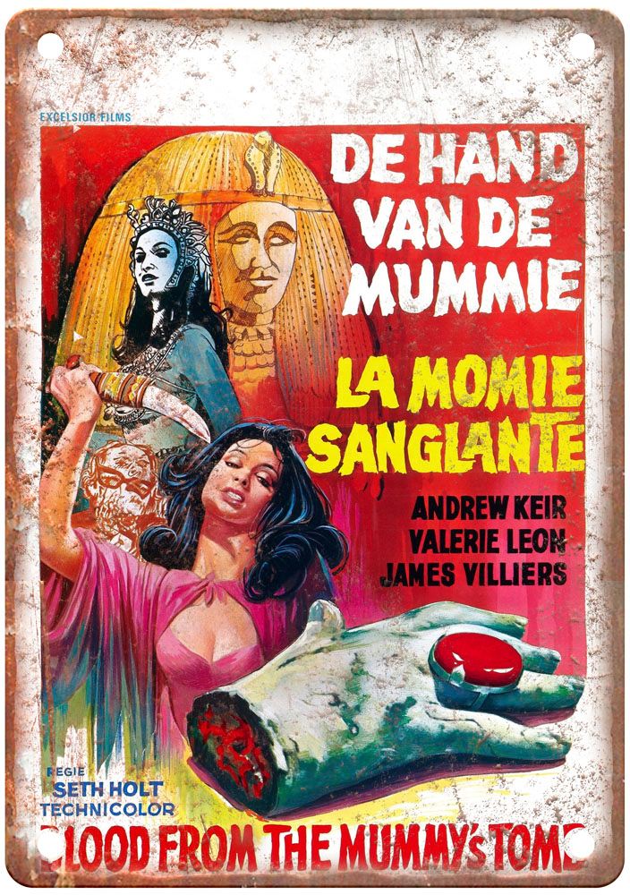 Blood From Mummys Tomb Vintage Movie Poster Old Retro Look Metal Sign