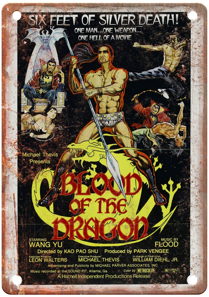 Blood Of Dragon Vintage Movie Poster Old Retro Look Metal Sign