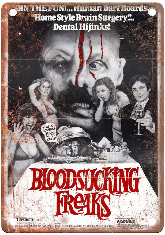 Bloodsucking Freaks Vintage Movie Poster Old Retro Look Metal Sign