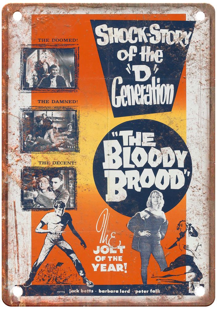 Bloody Brood Vintage Movie Poster Old Retro Look Metal Sign