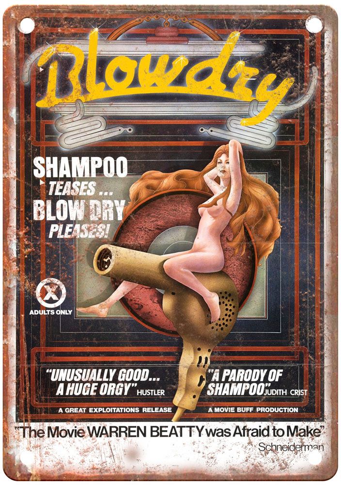 Blowdry Vintage Movie Poster Old Retro Look Metal Sign