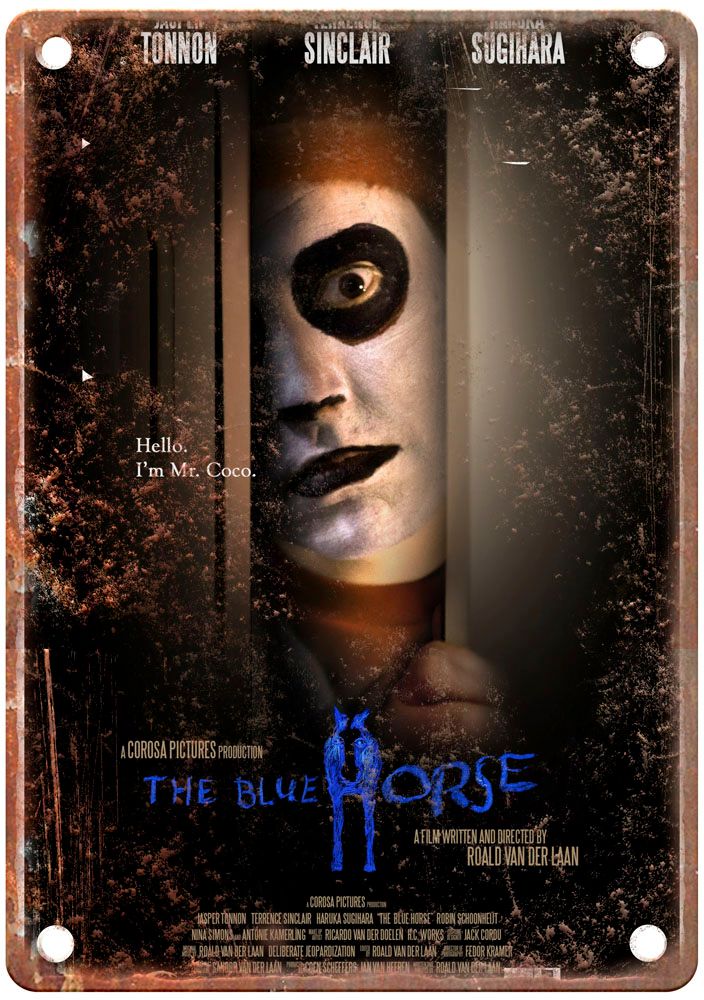 Blue Horse Vintage Movie Poster Old Retro Look Metal Sign