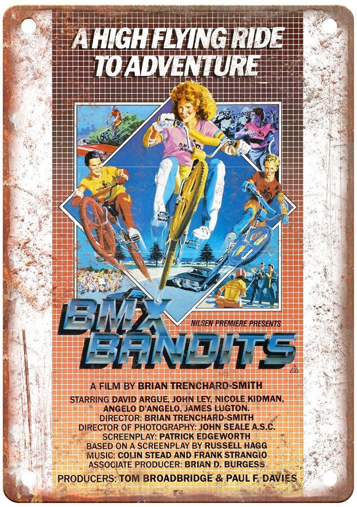 Bmx Bandits Vintage Movie Poster Old Retro Look Metal Sign