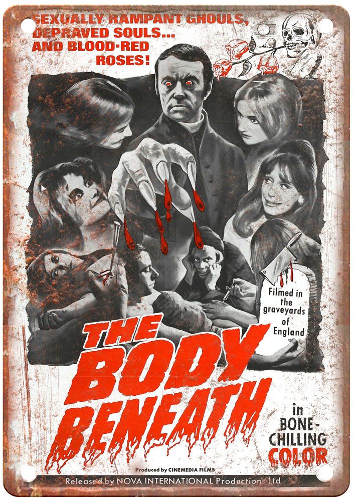 Body Beneath Vintage Movie Poster Old Retro Look Metal Sign