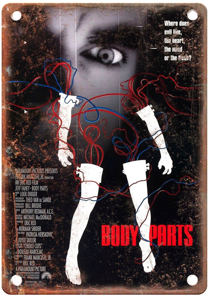 Body Parts 1991 Vintage Movie Poster Old Retro Look Metal Sign