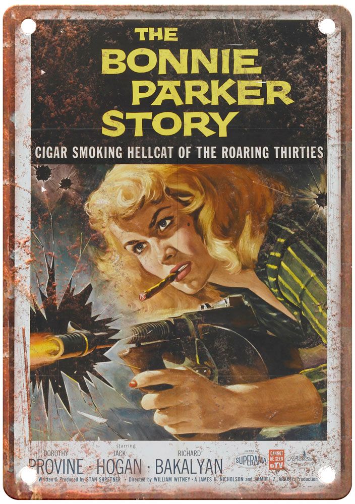 Bonnie Parker Story Vintage Movie Poster Old Retro Look Metal Sign