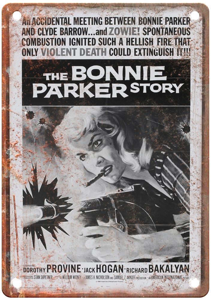 Bonnie Parker Story Vintage Movie Poster Old Retro Look Metal Sign