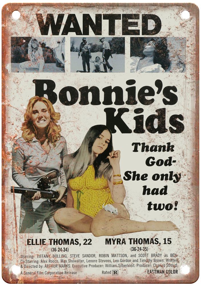 Bonnies Kids Vintage Movie Poster Old Retro Look Metal Sign