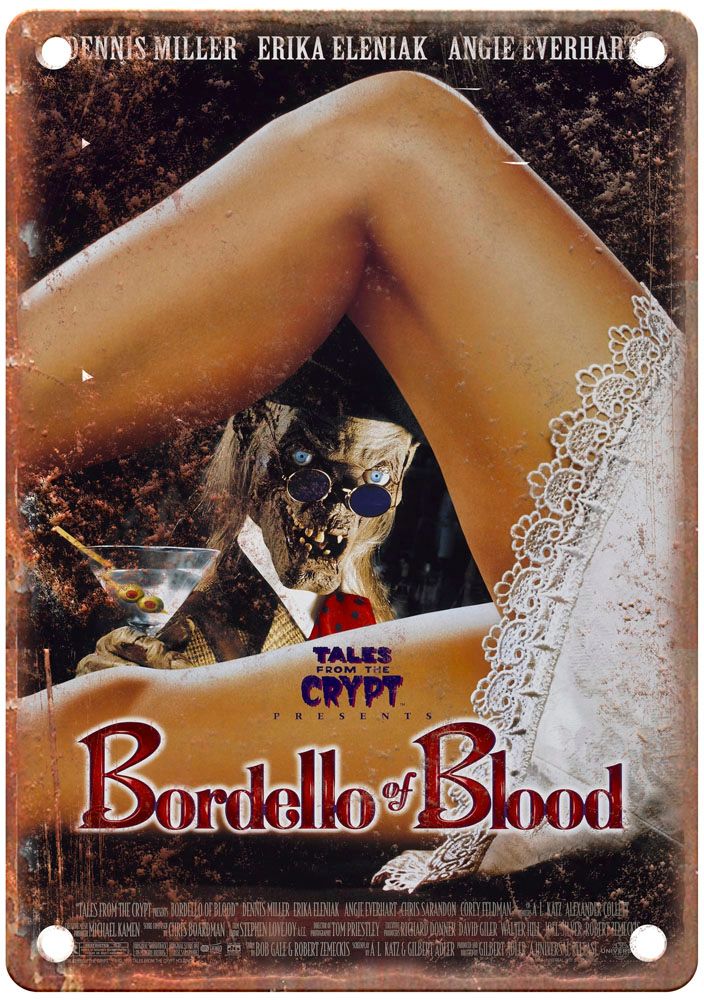 Bordello Of Blood Vintage Movie Poster Old Retro Look Metal Sign