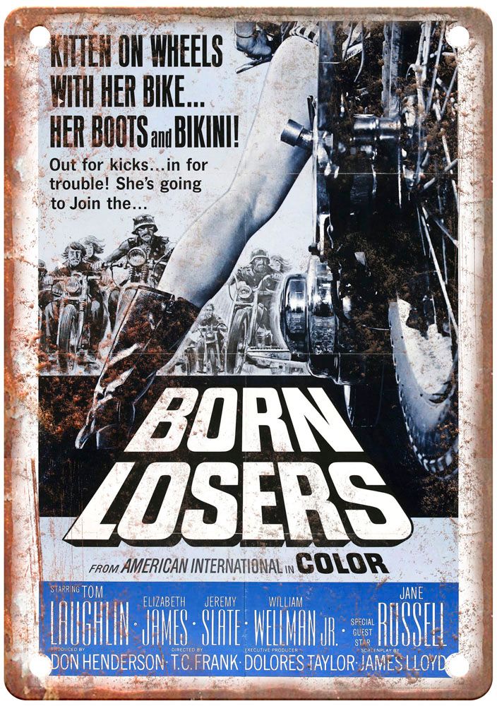 Born Losers Vintage Movie Poster Old Retro Look Metal Sign