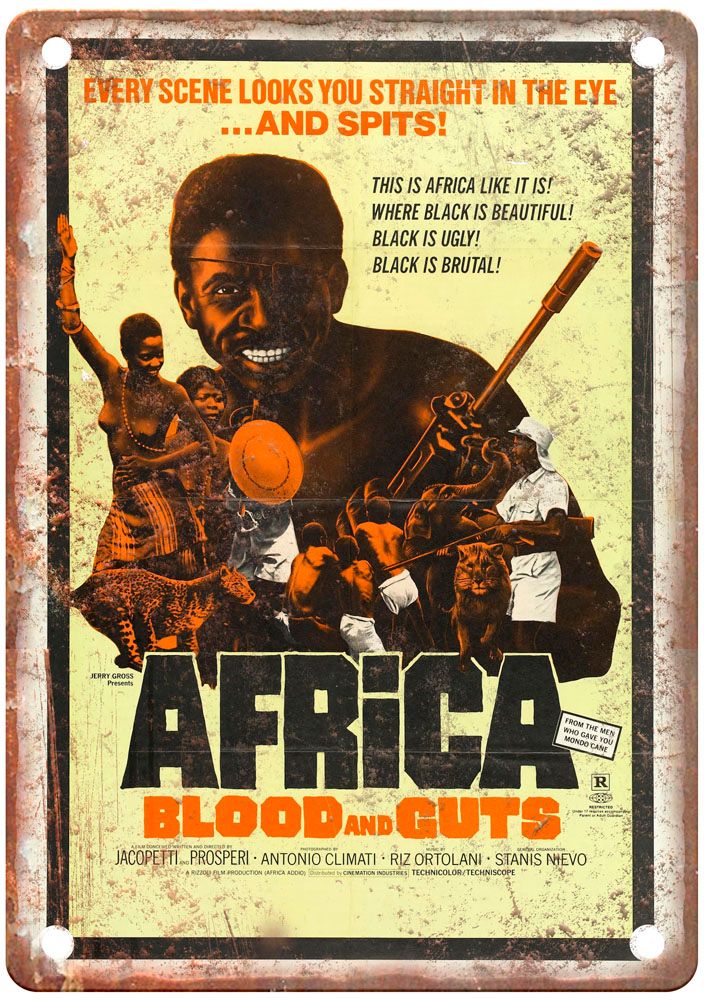 Africa Blood And Guts Vintage Movie Poster Old Retro Look Metal Sign