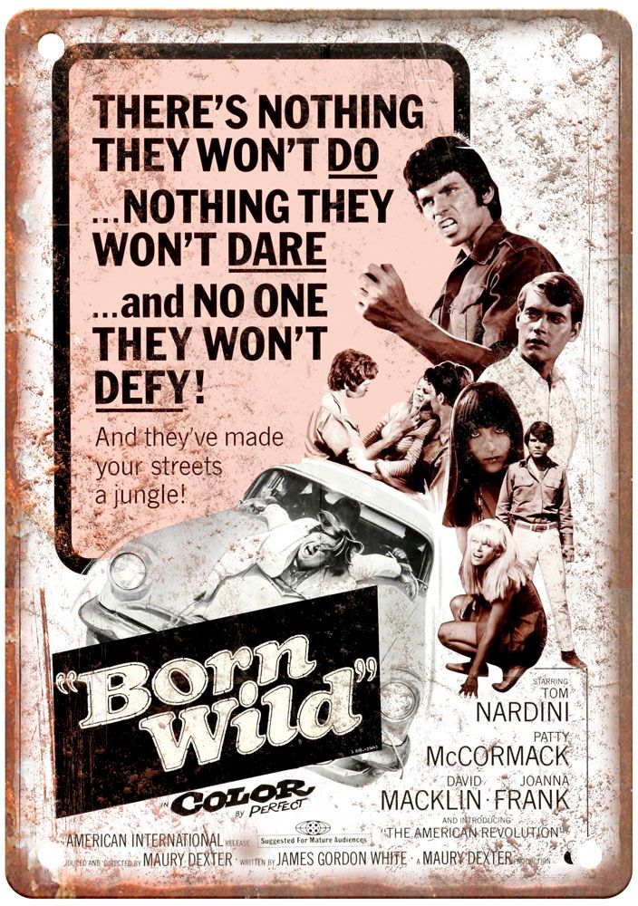 Born Wild 1968 Vintage Movie Poster Old Retro Look Metal Sign