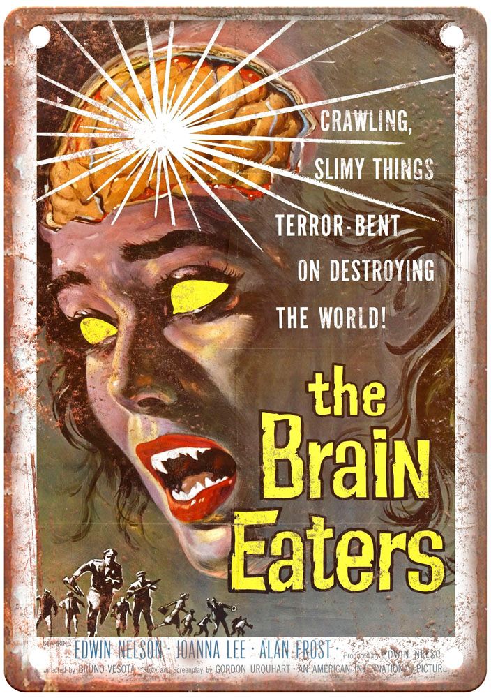 Brain Eaters Vintage Movie Poster Old Retro Look Metal Sign