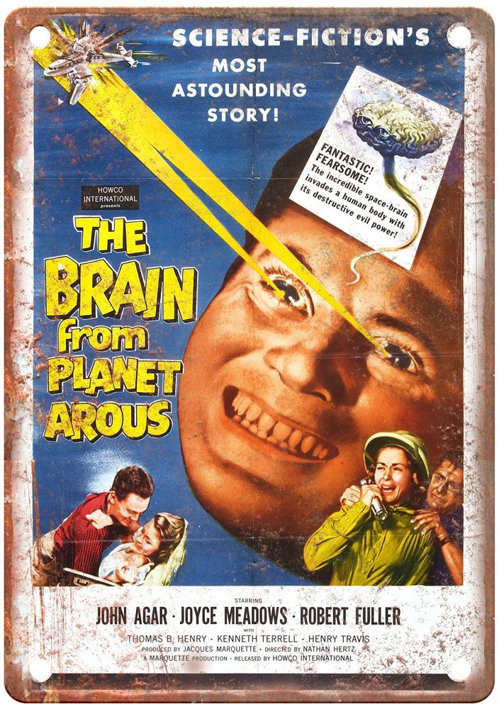 Brain From Planet Arous Vintage Movie Poster Old Retro Look Metal Sign