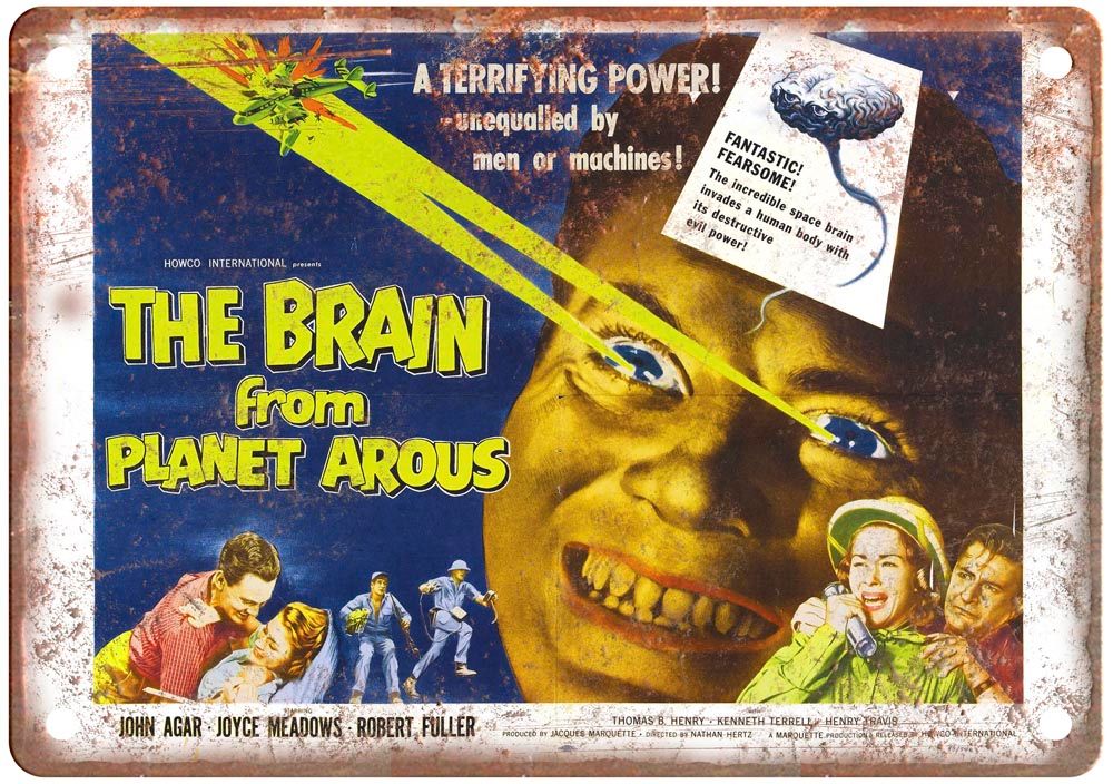 Brain From Planet Arous Vintage Movie Poster Old Retro Look Metal Sign