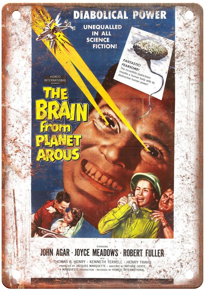 Brain From Planet Arous Vintage Movie Poster Old Retro Look Metal Sign