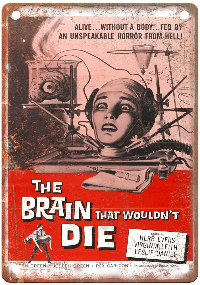 Brain That Wouldnt Die Vintage Movie Poster Old Retro Look Metal Sign